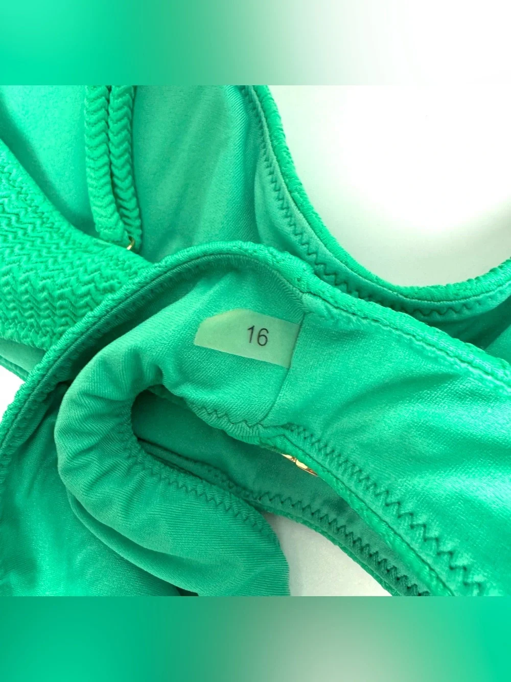 Seafolly Women’s 16 XL Kelly Green 2 Piece Bikini Set Swimsuit Chevron Textured